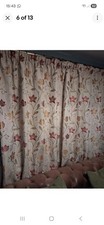 Pretty Cottage Style Floral Embroidered Curtains  And Matching Tiebacks 65 X 70