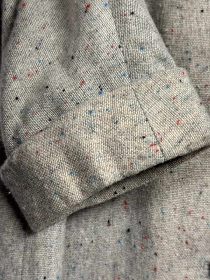 De colección 1950 Gris Lana Arco Iris Manchado Tweed Columpio Chaqueta Larga Abrigo Pin Up Pequeño Foto 3 de 4