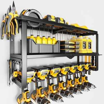 Power Tool Organizer Wall Mount 300Lbs Load Storage Rack Drill Holder 3 Layer