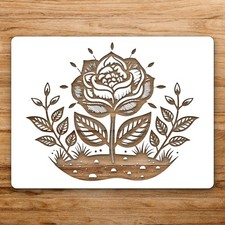 Floral Rose Wit Large Reusable Wall Stencil For Painting DIY Home Decor Template
