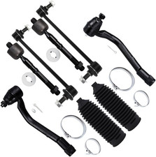 8Pcs Front Suspension Kit Inner Outer Tie Rod End W/Boot Stabilizer Bar Link for