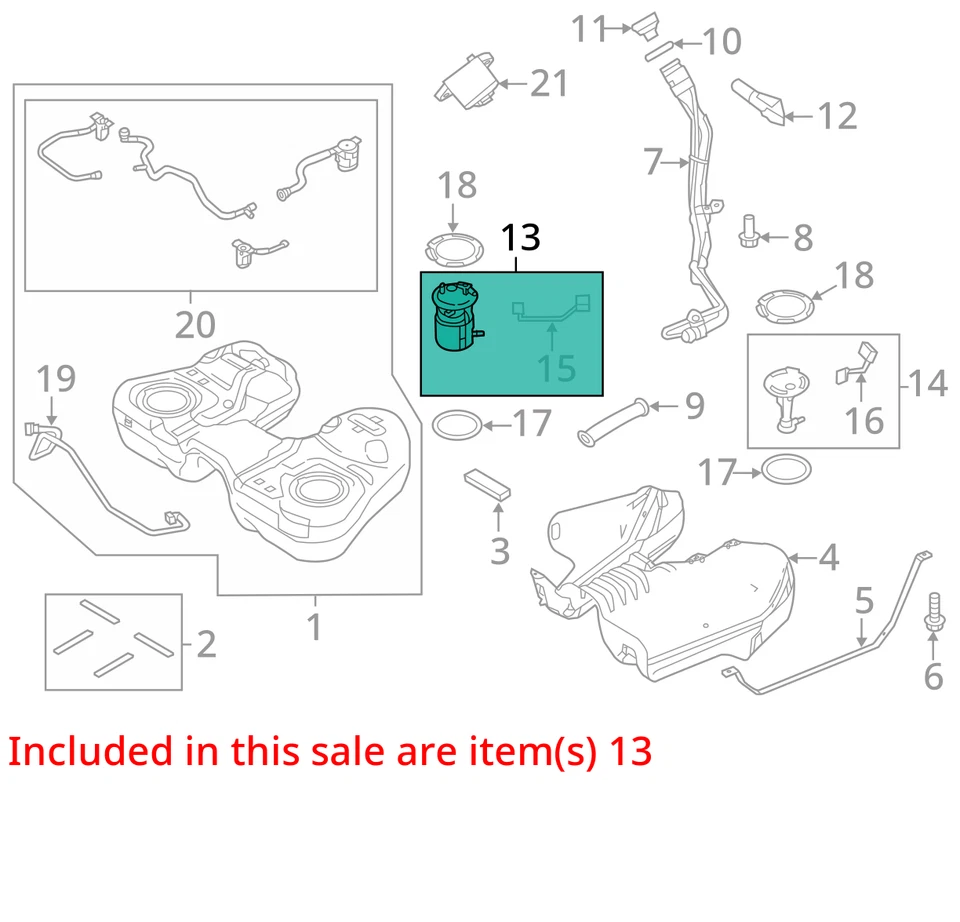 Ford Explorer 2016 conjunto de bomba de combustible 3,5 L 4x4 usado fabricante de equipos originales 133 k millas Foto 3 de 4