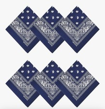 12 Pack one dozen Multi-Purpose Black Paisley Cowboy Bandana 22x22 In.
