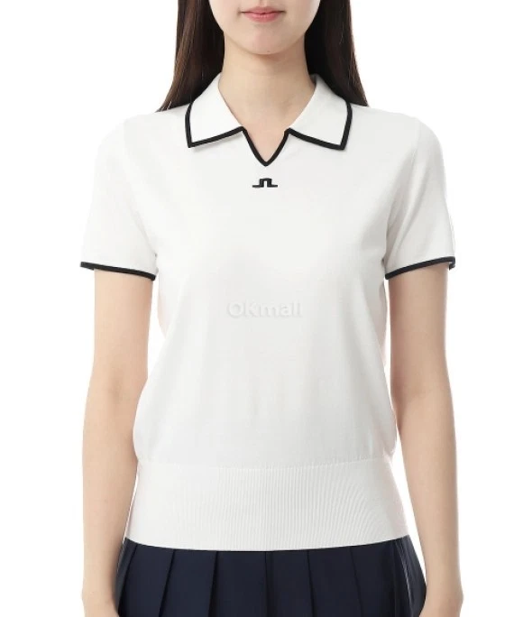 J.LINDEBERG 26SS Malva Knitted Polo Womens Golf Shirt White