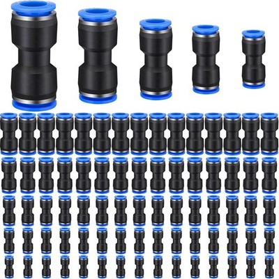 Konohan 100 Pieces Air Hose Fittings Line 4/6/8/10/12 mm, Black, Blue 