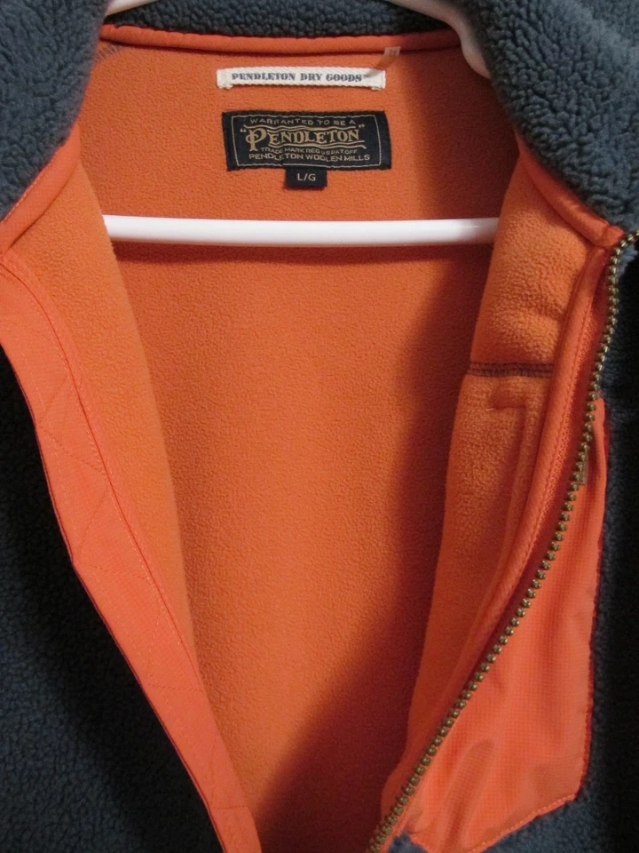 Men's Pendleton Winthrop Berber Fleece Jacket Storm Blue/Orange Size Large - Image 4 of 4