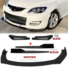 For Mazda Front Bumper Lip Chin Spoiler Body Kit Splitter Side Skirt
