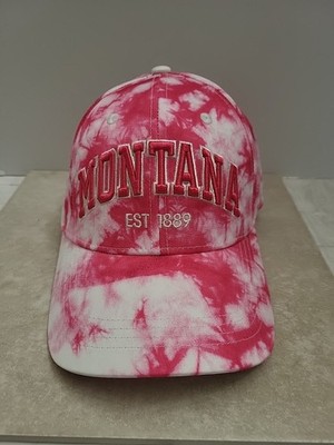 Robin Ruth Montana Womens Baseball Cap Hat Hook & Loop Pink Tie Dye Adjustable 