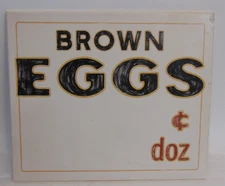 Rustic Wood Sign Brown Eggs Advertising Dozen Farm Fresh Price 12" x 10" TSC