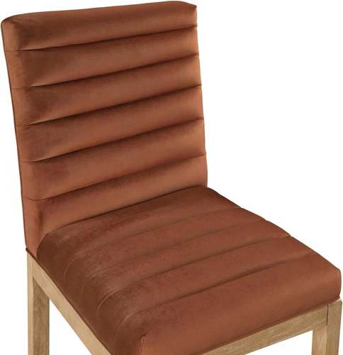 Meridian Furniture - Evelyn Cognac Velvet Dining Chair - Thumbnail 5