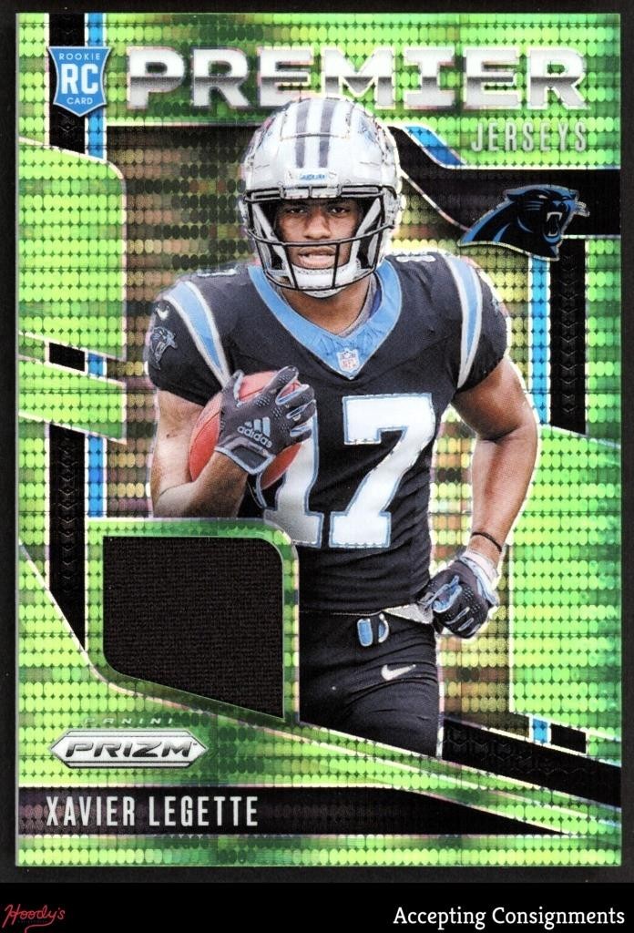 2024 Panini Prizm Premier Neon Green Pulsar #14 Xavier Legette RC Rookie JERSEY