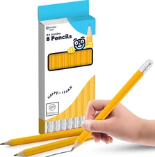 Enday Jumbo Pencils for Preschoolers (8 Pack) No 2 for Kids, Kindergarten School