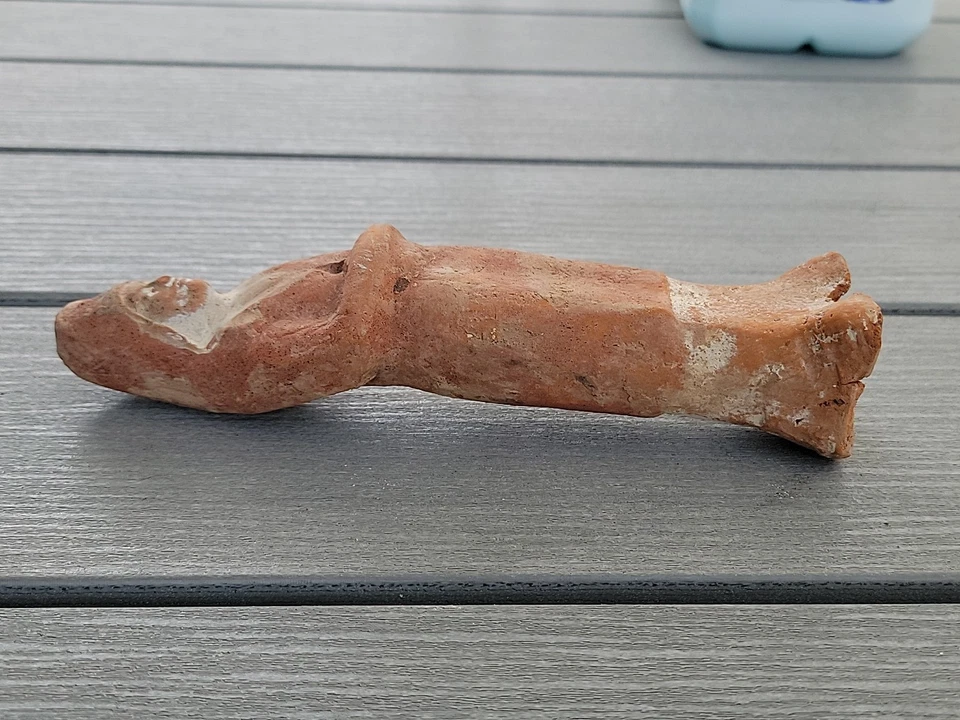 Antiga figura de cerâmica funerária chinesa comissário de túmulo da dinastia Han Tang  - Imagem 3 de 4