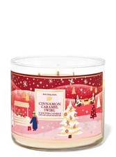 Bath & Body Works White Barn Cinnamon Caramel Swirl 3-Wick Candle - 14.5 oz