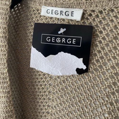 Gorgeous Belted Jumper Taupe With Gold Thread and under vest Size 20 NWT - Picture 9 of 14