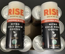 12 Cans RISE Brewing Co. Original Black Nitro Cold Brew Coffee 7 oz BULK