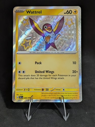 Pokemon Wattrel 145/091 Paldean Fates Shiny Rare Holo NM