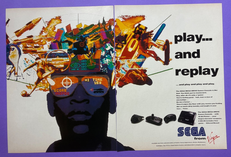 Sega Mega Drive Original 1990 Press Advert Virgin Double Page