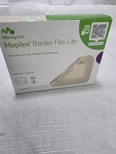 Box of 10 Mepilex Border Flex Lite 1.6" x 2" 4x5 cm. Adherent Foam Dressing 2028