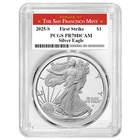 2025-S $1 1-oz Proof American Silver Eagle PCGS PR70DCAM FS San Francisco Label
