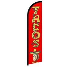 Tacos Windless Advertising Swooper Flag Food Concessions Flag 100D