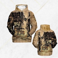 Vintage Crucifixion Art Hoodie Unisex Christian Faith Pullover