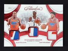 2024-25 Flawless Shai Gilgeous-Alexander/Williams/Holmgren Ruby Triple Patch /15