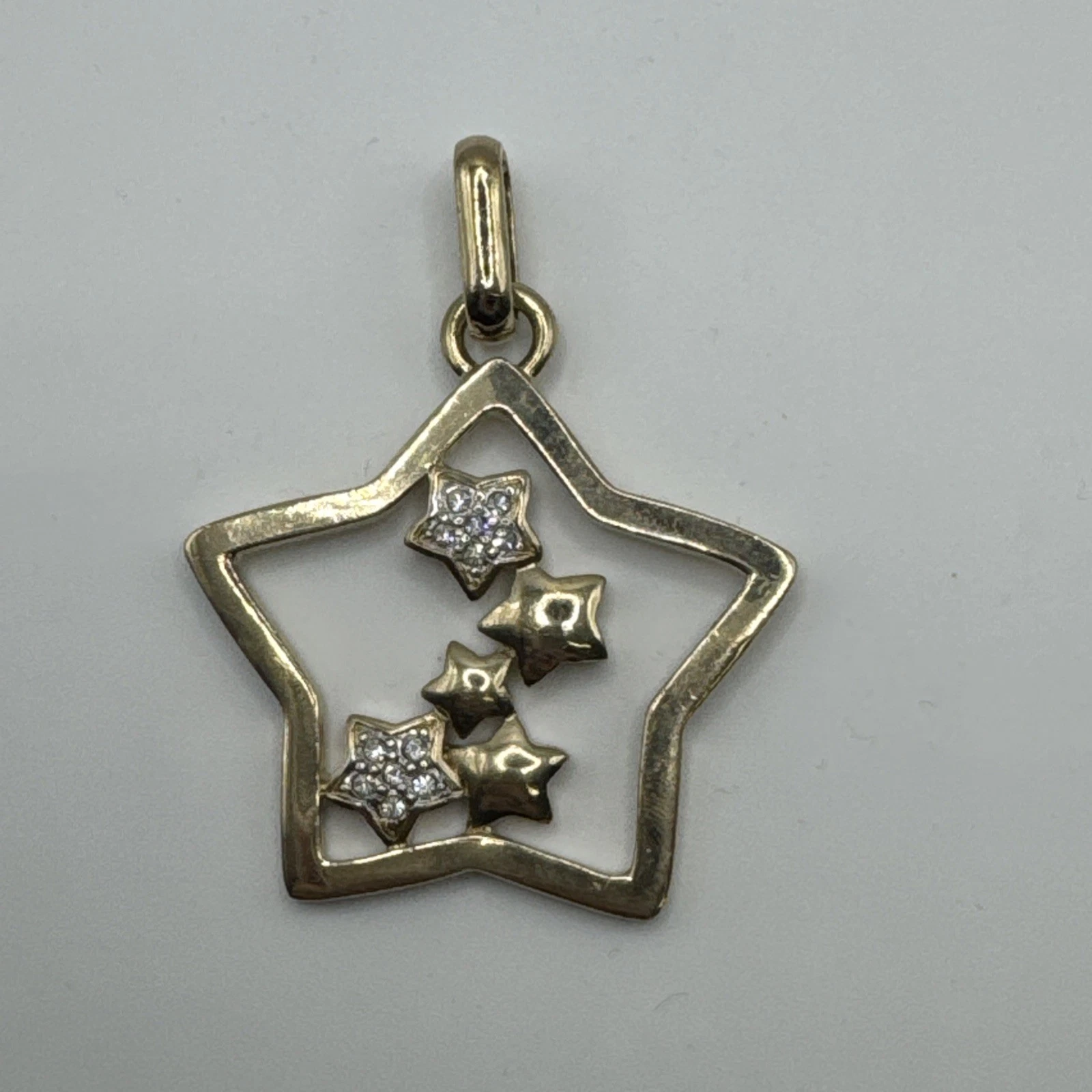 Bijoux Fantaisie Pendentif Doré Étoile Avec Strass