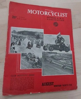 Vintage 1935 The Motorcyclist Magazine AMA Motorcycle Harley Davidson Indian