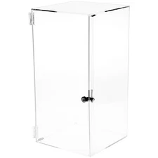 Plymor Acrylic Square Locking Display Case, No Shelf, 20" H x 10" W x 10" D