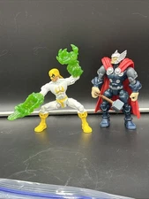 Set of 2 Hasbro Marvel Super Hero Mashers Thor and Iron Fist Action Figure