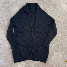 Lululemon Navy Merino Wool Knitted Chunky Cardigan Size S Thumbholes Oversize