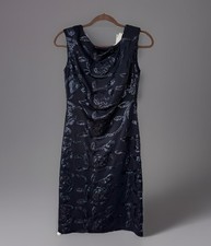 Lauren RALPH LAUREN Sequin Embellished Cocktail Party Sheath Dress Sz 4 Navy