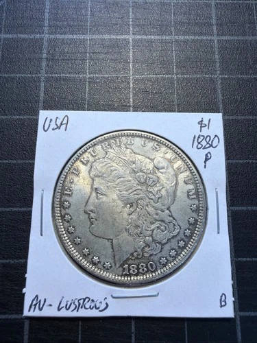 USA Silver Morgan Dollar 1880 P AU Lustrous
