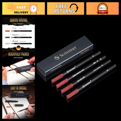 Black Medium Rollerball Pen Refills - 4 Pack, Non-Dry Ceramic, Schmidt 888 Size