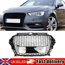 Front Bumper Grille Honeycomb Mesh Grill Gloss Black For Audi A3 S3 8V 2012-2016