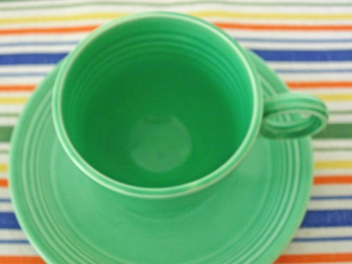 Vintage Fiesta GRÜN TEETASSE TEETASSE + UNTERTASSE ~ RINGE ~ - Bild 5 von 13