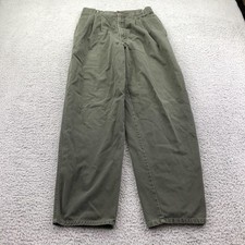 Vintage Bugle Boy Pants Womens 24x30 Green Chino Relaxed Straight Khakis Pockets