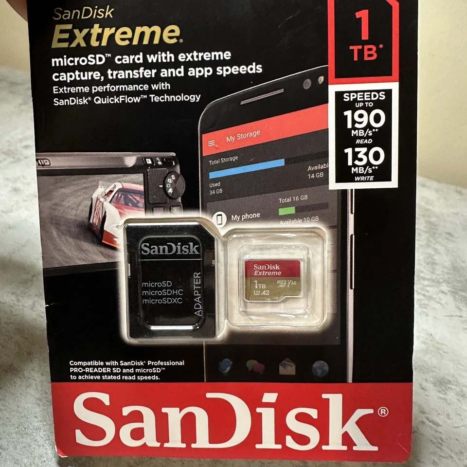 SanDisk 1TB Extreme Memory 1 TB Micro SD SDXC MicroSD Class 10 190MB/s - Image 4 of 4