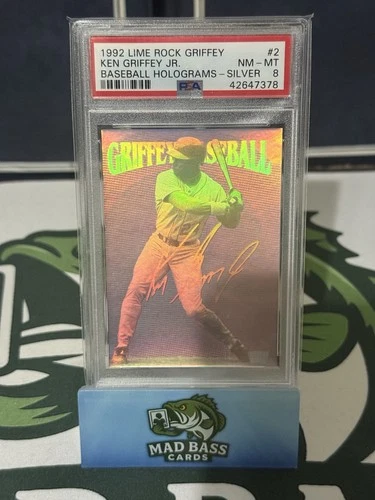 1992 Lime Rock Baseball Holograms Silver #2 Ken Griffey PSA 8