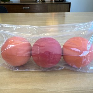 3 slightly used Lacrosse Balls 2 Orange 1 Red NFHC & NCAA Specs. Champion Sports
