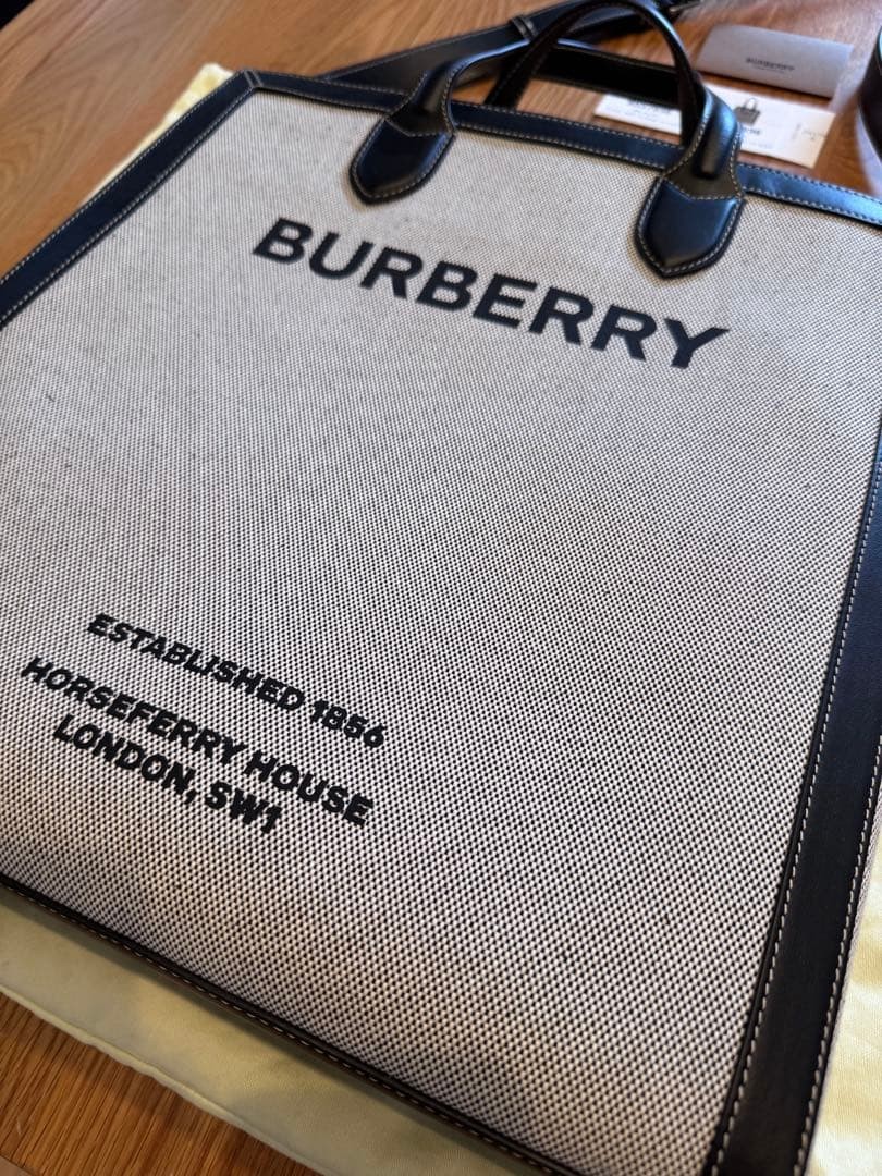 Burberry Tote Bag Canvas Men Bag Original Collection Accessory