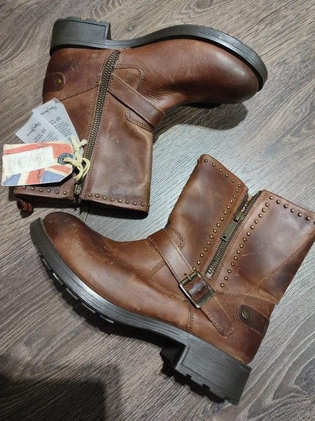 Women Pepe Jeans Boots Brown Leather 36.5