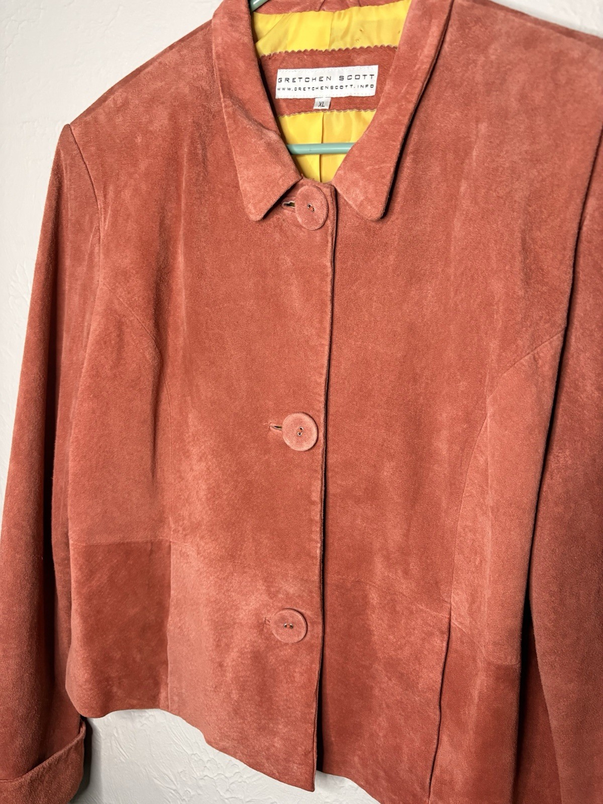 Gretchen Scott Rust Collared Button Basic Jacket … - image 2