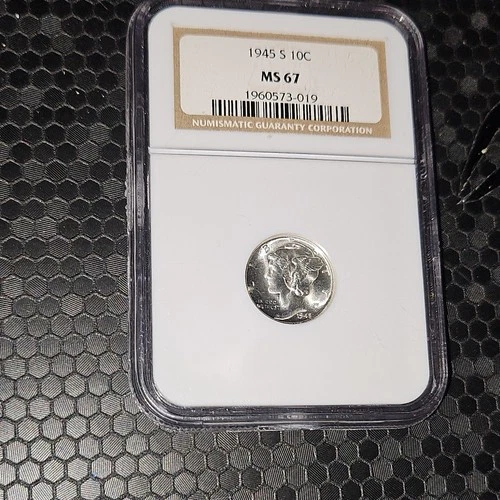 1945 S Mercury Dime NGC MS 67 10C Silver San Francisco KM#140