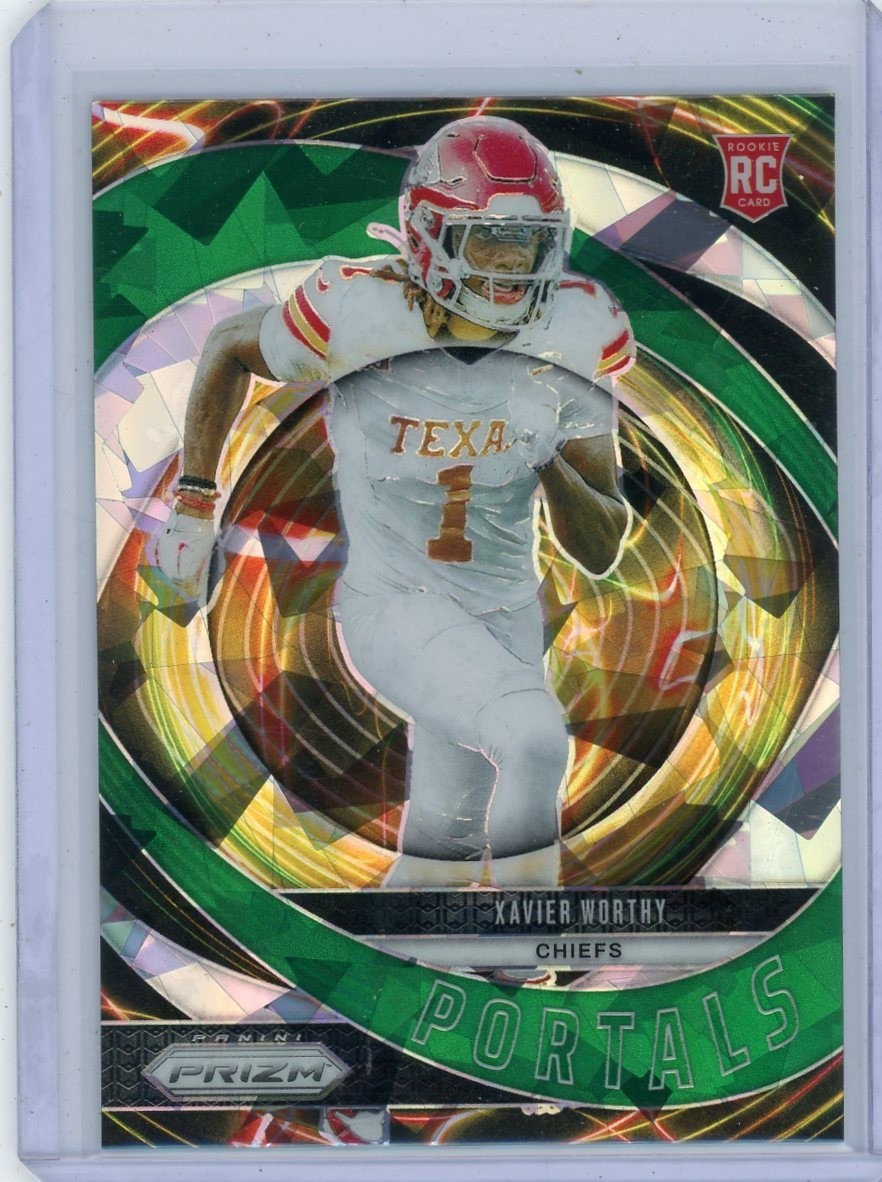 2024 Prizm Green Ice Portals Rookie XAVIER WORTHY No. 10!