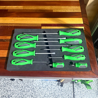 Matco Tools Premium 10-Piece Screwdriver Set Green/Black w/ Box SSPC10GC
