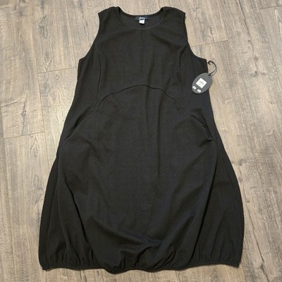 Ever Sassy Sz XL NWT Sleeveless Cocoon Dress Lagenlook Front Pocket Elastic Hem