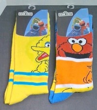 Lot of 2 Crew Socks size 8-12 Unisex NWT Sesame Street Big Bird 2025 Fun Designs