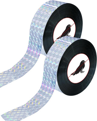 2×502 Ft  Scare Tape Ribbon, Double Sided Holographic Flash Reflective  Tape, De
